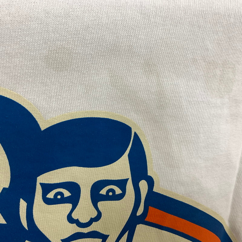 【中古品】【メンズ】 RUSSELUNO×PANKDRUNKERS OKACAMPERS 半袖Tシャツ カットソー トップス ブランド 古着 142-240505-gm-4-fuz サイズ:M カラー:ホワイト 万代Net店