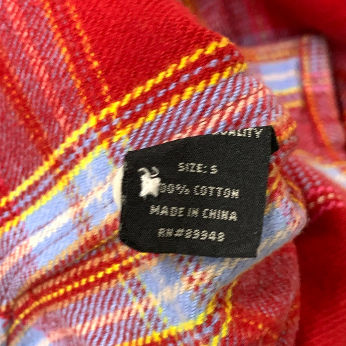 【中古品】【メンズ】 BRENTS HEAVY FLANNEL LS CHECK SHIRTS 長袖ネルシャツ トップス ブランド 古着 145-240602-gm-21-fuz サイズ:S カラー:レッド チェック 万代Net店
