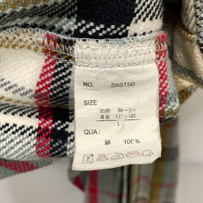 【中古品】【メンズ】 LOWBLOW KNUCKLE 長袖ネルシャツ トップス ブランド 古着 145-240602-gm-19-fuz サイズ:L カラー:グレー チェック柄 万代Net店
