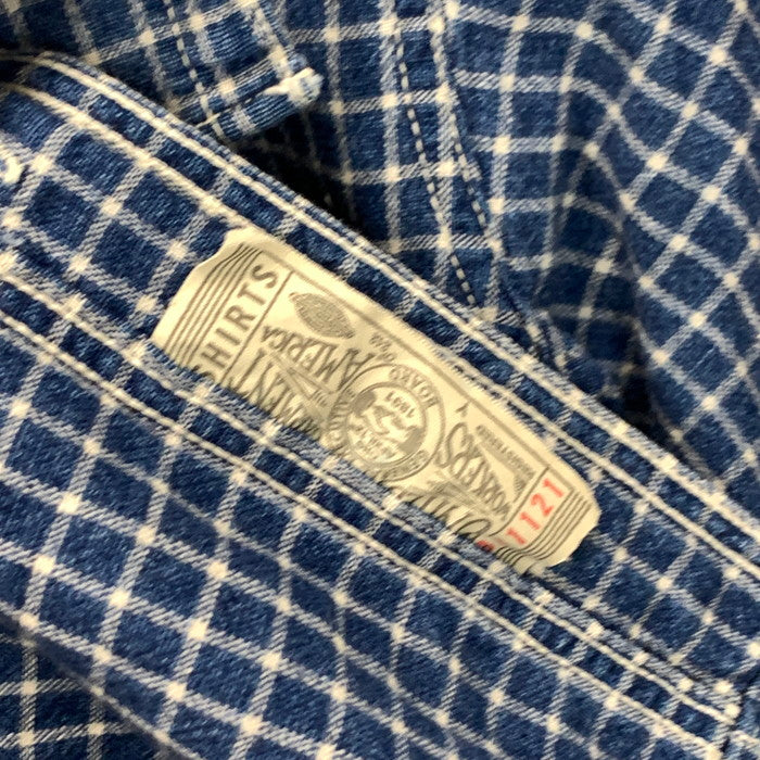 【中古品】【メンズ】 FREEWHEELERS NEAL CASSADY RAIL ROAD BAKEHEAD SHIRTS 長袖シャツ トップス ブランド 古着 145-240811-gm-39-fuz サイズ:14 カラー:ブルー 万代Net店