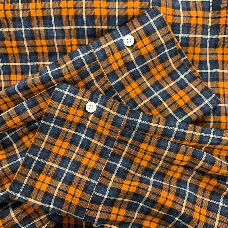 【中古品】【メンズ】 markaware マーカウェア COMFORT FIT SHIRT SOKTAS CHECK VIYELLA 長袖 チェックシャツ ネルシャツ 140-240902-gm-3-fuz サイズ:2 カラー:オレンジ系 万代Net店