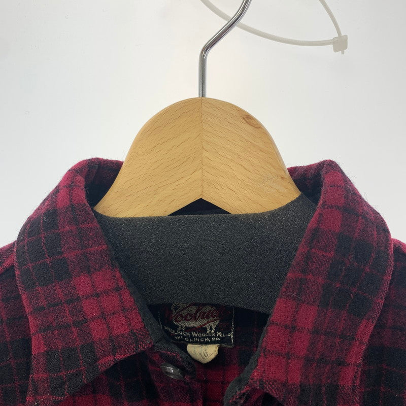 【中古品】【メンズ】 WOOLRICH ウールリッチ 長袖シャツ 144-240914-st-5-fuz サイズ:16 カラー:ワイン 万代Net店