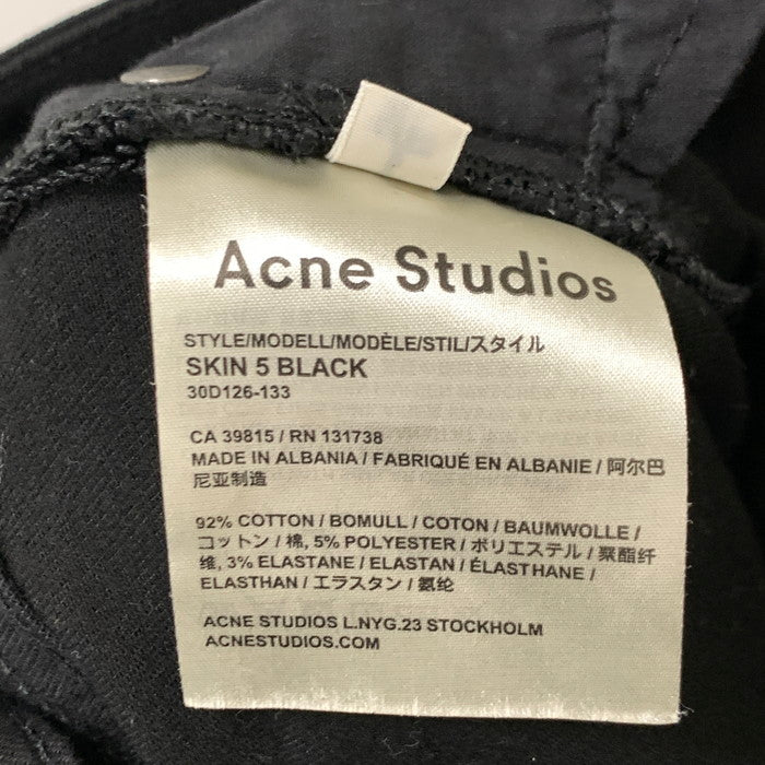 【中古品】【レディース】 ACNE STUDIOS アクネストゥディオズ スキニーデニムパンツ ボトムス ブランド 古着 171-250118-gm-16-fuz サイズ:W24 カラー:ブラック 万代Net店