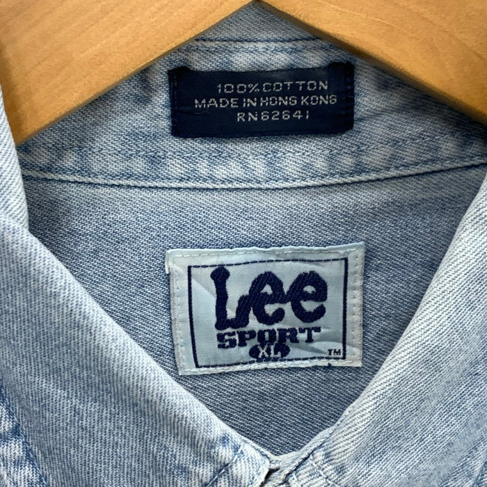 【中古品】【メンズ】 LEE SPORT 80s 長袖デニムシャツ BD トップス ブランド 古着 ヴィンテージ 145-241027-gm-18-fuz サイズ:XL カラー:ブルー 万代Net店