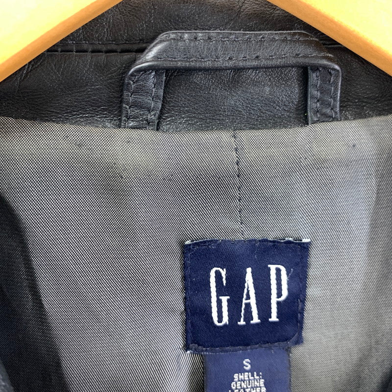 【中古品】【レディース】 GAP ギャップ 90s レザーテーラードジャケット 革 Vintage ビンテージ 古着 169-241124-nm-01-fuz サイズ:S カラー:ブラック 万代Net店