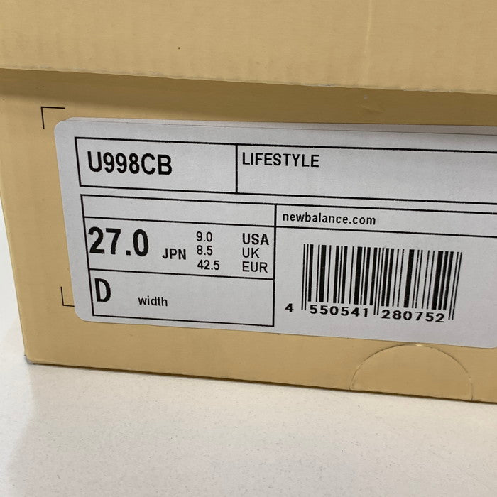 【中古美品】【メンズ】 ニューバランス U998CB 998 USA シューズ 靴 スニーカー 162-241222-gm-11-fuz サイズ:27cm カラー:ブルー マルチカラー 万代Net店