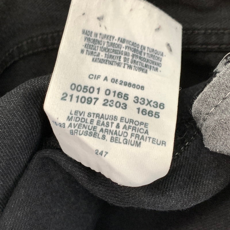 【中古品】【メンズ】 LEVI'S 501 ユーロリーバイス Levis BLACK DENIM PANTS ブラック デニムパンツ ボタン裏刻印247 00501 0165 ストレート 古着 ※ダメージあり 156-250401-nm-03-fuz サイズ:W33 カラー:ブラック 万代Net店