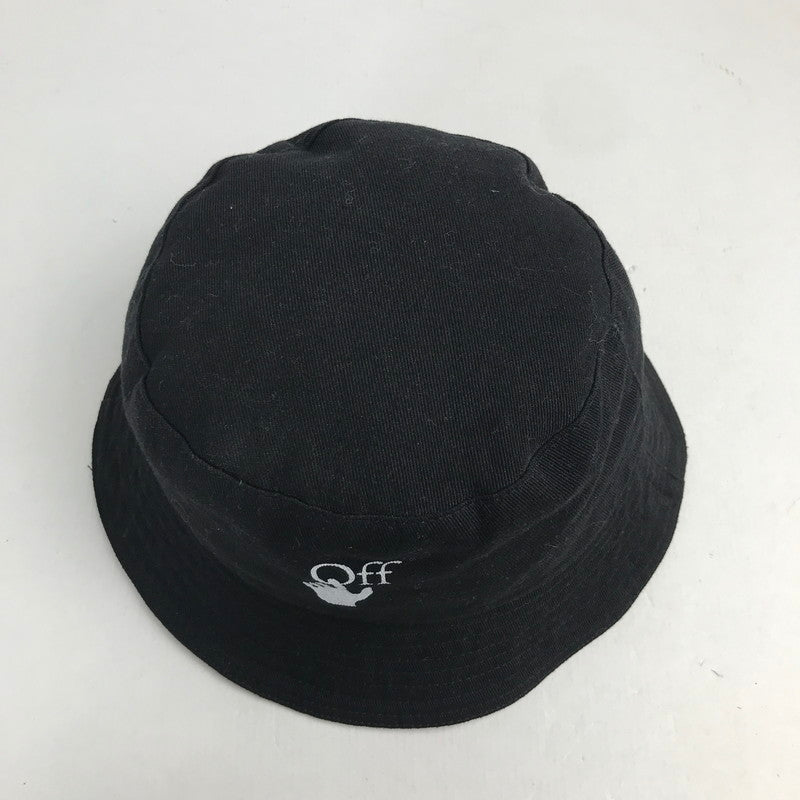 【中古品】【メンズ/レディース】 OFF-WHITE オフホワイト COTTON BUCKET HAT コットン バケット ハット 帽子 185-250508-mh-09-fuz サイズ:OS カラー:ブラック 万代Net店