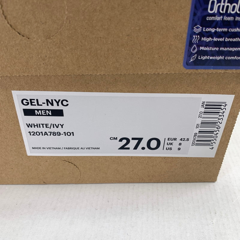 【中古品】【メンズ】 ASICS 1201A789-101 GEL NYC ’WHITE BLACK IVY’ スニーカー 靴 アシックス 162-250510-st-05-fuz サイズ:27.0cm カラー:シルバー 万代Net店