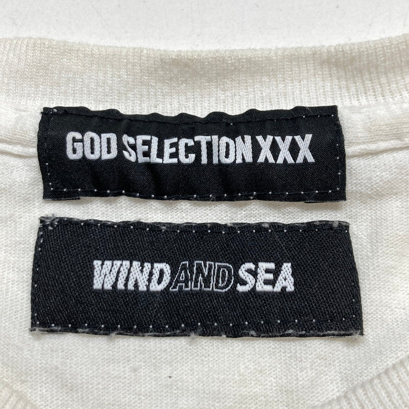 【中古品】【メンズ】 WINDANDSEA×GOD SELECTION XXX LOGO T-SHIRT ウィンダンシー ゴッドセレクション トリプルエックス Tシャツ 半袖 トップス 古着 142-250618-mh-02-fuz サイズ:不明 カラー:ホワイト 万代Net店