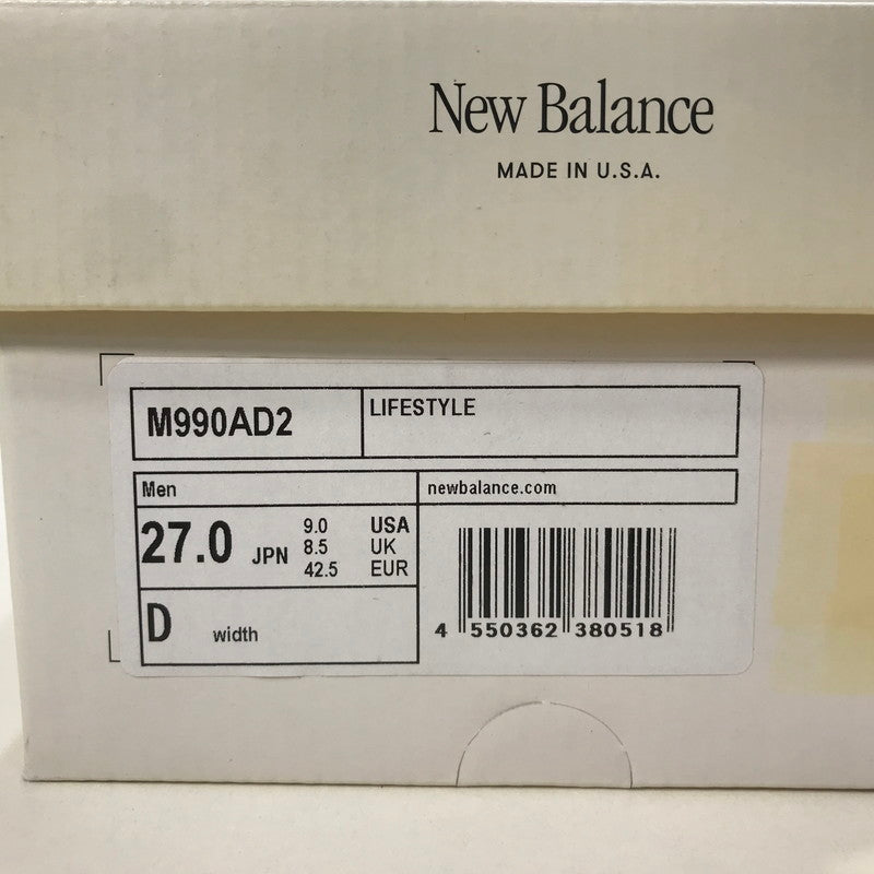 【中古美品】【メンズ】 NEW BALANCE ニューバランス M990AD2 スニーカー シューズ 靴 162-250627-mh-10-fuz サイズ:27 カラー:レッド 万代Net店