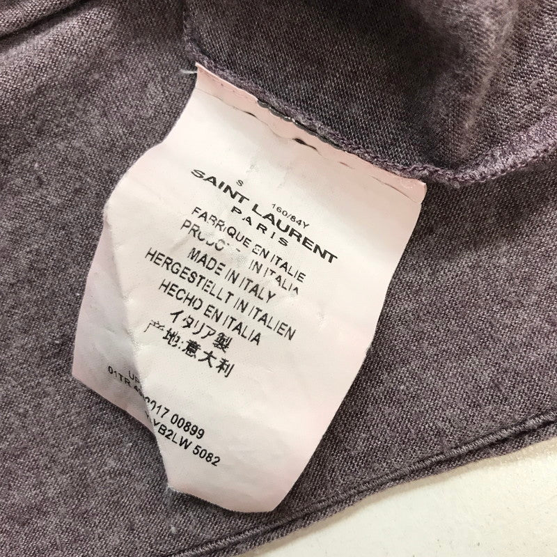 【中古品】【メンズ】 サンローランパリ 498786 ロゴ プリント Tシャツ 半袖 トップス 古着 141-250725-mh-03-fuz サイズ:S カラー:パープル 万代Net店