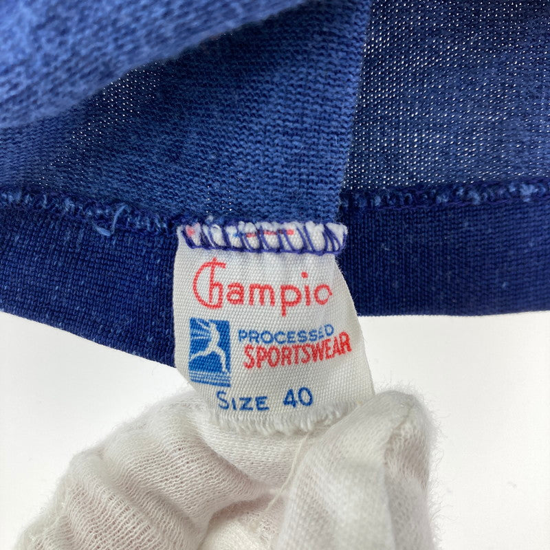 【中古品】【メンズ】 CHAMPION チャンピオン RAGLAN T-SHIRT ランナータグ ヴィンテージ 古着 ラグラン Tシャツ 半袖 切替 145-250816-io-06-fuz サイズ:40 カラー:ネイビーイエロー 万代Net店