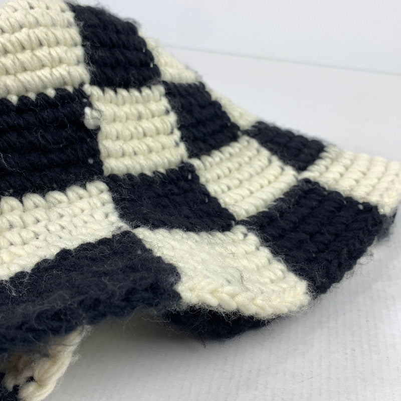 【中古美品】【メンズ】 STUSSY ステューシー BUCKET HAT CHERKER KNIT バケット ハット チェッカー ニット 帽子 185-260125-mh-01-fuz カラー:ホワイト ブラック 万代Net店