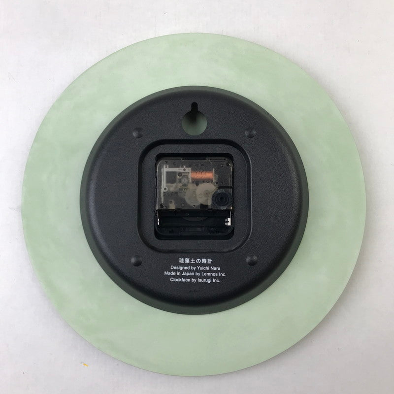 【中古品】 Lemnos レムノス 珪藻土の時計 グリーン 奈良雄一 Yuichi Nara 掛け時計 おしゃれ 101-251219-io-02-fuz 万代Net店
