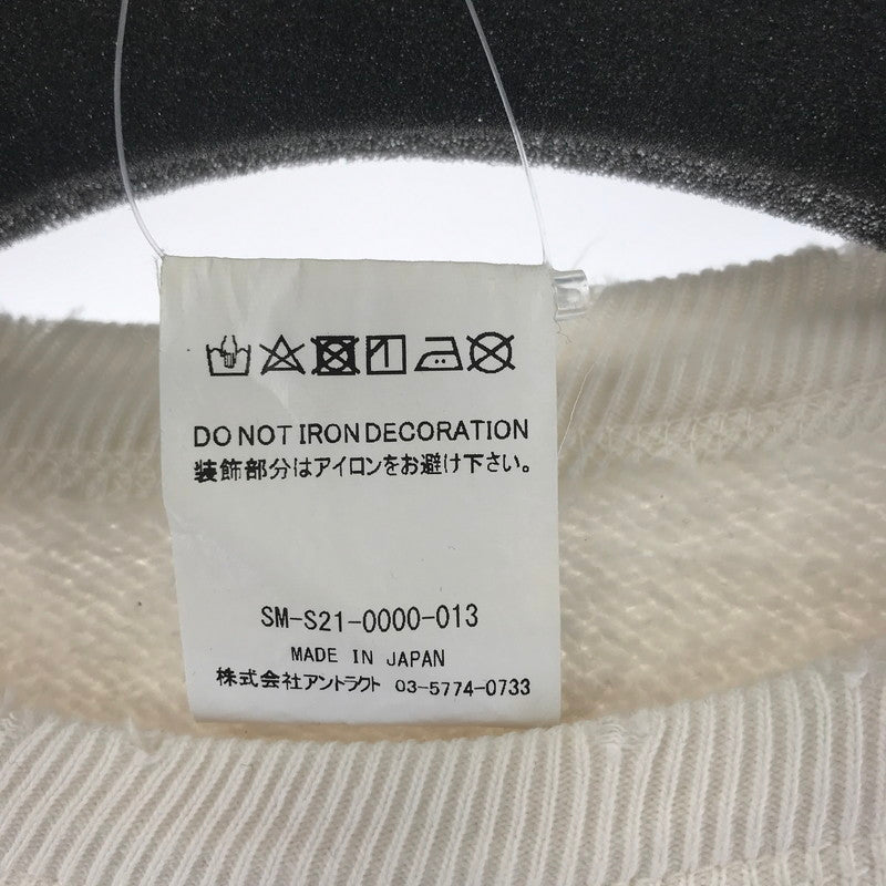 【中古品】【メンズ】 SAINT MICHAEL セントマイケル CREWNECK SWEAT SHIRT クルースェットシャツ SM-S21-0000-013 140-260122-ky-06-fuz サイズ:L カラー:ホワイト 万代Net店