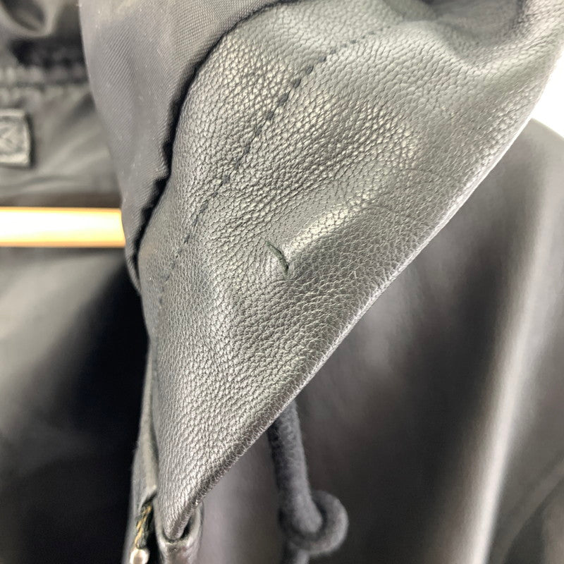 【中古品】【メンズ】 AVIREX アヴィレックス 783-4250022 LEATHER HOODIE JACKET レザー フーディー ジャケット 145-260303-ky-01-fuzh サイズ:XL カラー:ブラック 万代Net店