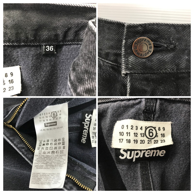 【中古品】【メンズ】 SUPREME × MM6 MAISON MARGIELA シュプリーム MM6 メゾン マルジェラ FOIL DOUBLE KNEE PAINTER PANT フォイル ダブルニー ペインター パンツ ボトムス 古着 149-260309-mh-10-fuz サイズ:W36 カラー:ブラック 万代Net店