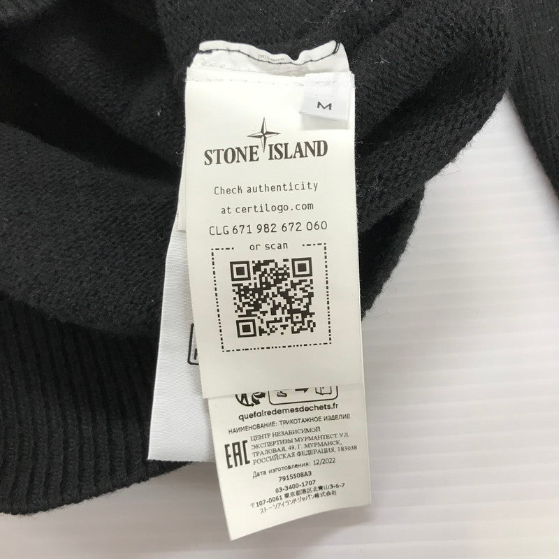 【中古品】【メンズ】 STONEISLAND ストーンアイランド 7915508A3 CREWNECK KNIT クルーネック ニット セーター トップス 古着 141-260309-mh-07-fuz サイズ:M カラー:ブラック 万代Net店