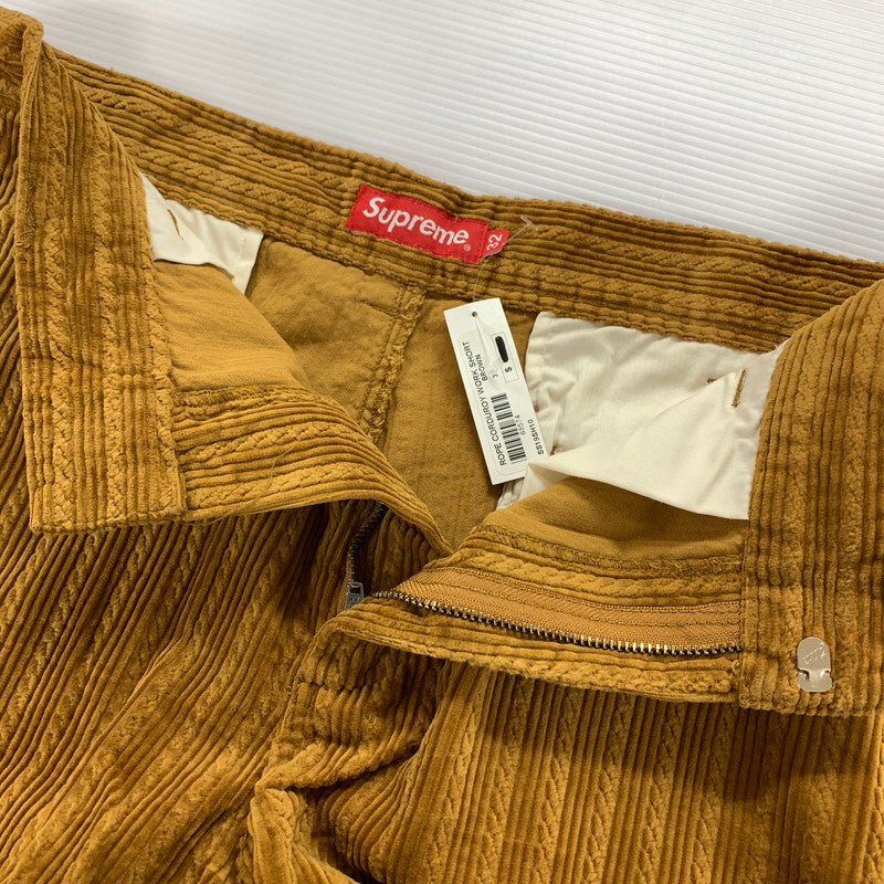 【中古品】【メンズ】 SUPREME シュプリーム ROPE CORDUROY WORK SHORT 19SS ロープ コーデュロイ ワーク ショーツ ショート パンツ ボトムス 古着 149-260318-mh-08-fuz サイズ:32 カラー:ブラウン 万代Net店