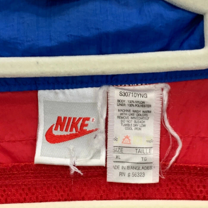 【中古品】【メンズ】 NIKE ナイキ NYLON JACKET ナイロンジャケット 上着 メンズ XLサイズ レッド 銀タグ 90S 汚れあり 144-221231-gm-38-fuz 万代Net店