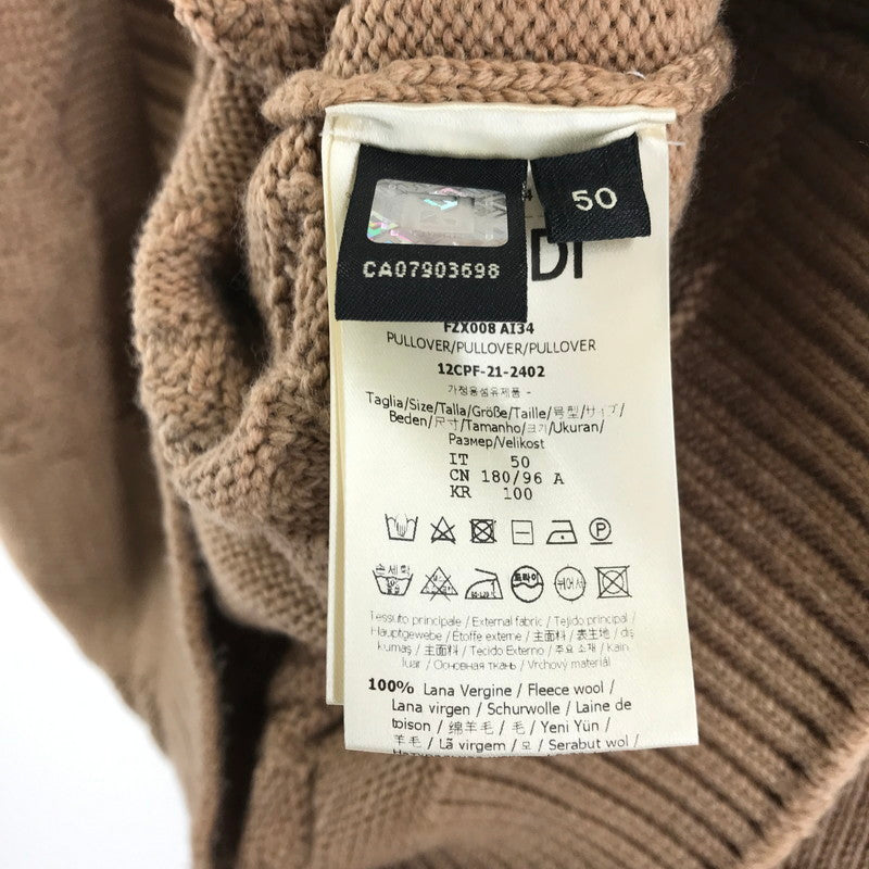 【中古品】【メンズ】 FENDI フェンディー FZX008 AI34 ズッカデザイン タートルネックニットセーター 141-260330-ky-24-fuzh サイズ:50 カラー:ブラウン 万代Net店