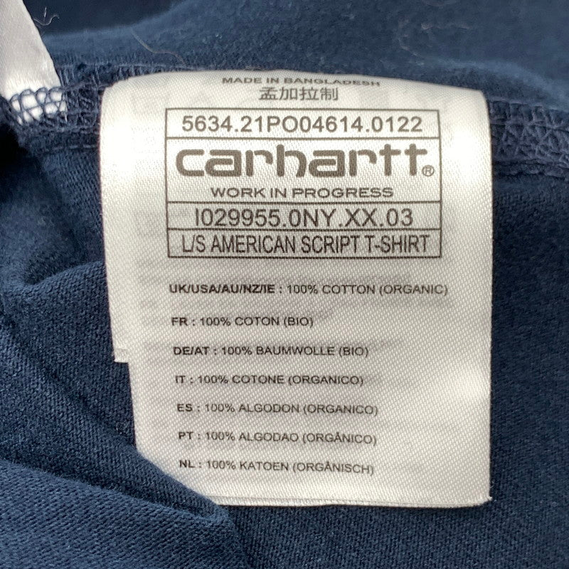 【中古品】【メンズ】 CARHARTT カーハート 長袖Tシャツ カットソー ブランド 古着 145-260628-gm-15-fuz サイズ:L カラー:ネイビー 万代Net店