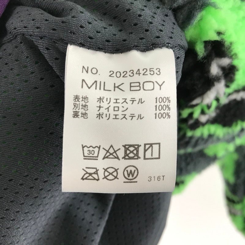 【中古品】【メンズ】 PUNK DRUNKERS × MILKBOY パンクドランカーズ ミルクボーイ 宇宙人ボアフリースジャケット GREEN/SIZE:M 147-260916-ky-06-fuzh 万代Net店