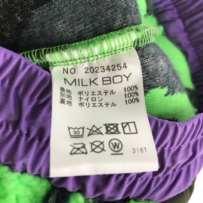 【中古品】【メンズ】 PUNK DRUNKERS × MILKBOY パンクドランカーズ ミルクボーイ 宇宙人ボアフリース パンツカラーGREEN SIZE:M 158-260916-ky-07-fuzh 万代Net店