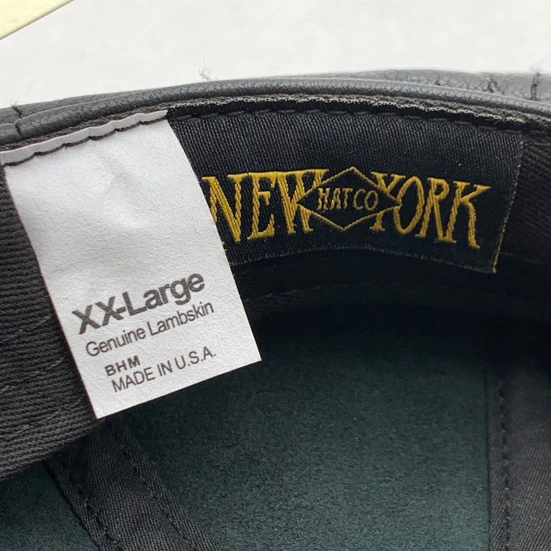 【中古品】【メンズ】 NEW YORK HAT ニューヨークハット レザーキャスケット ブランド 帽子 185-260627-gm-39-fuz サイズ:XXL カラー:ブラック 万代Net店