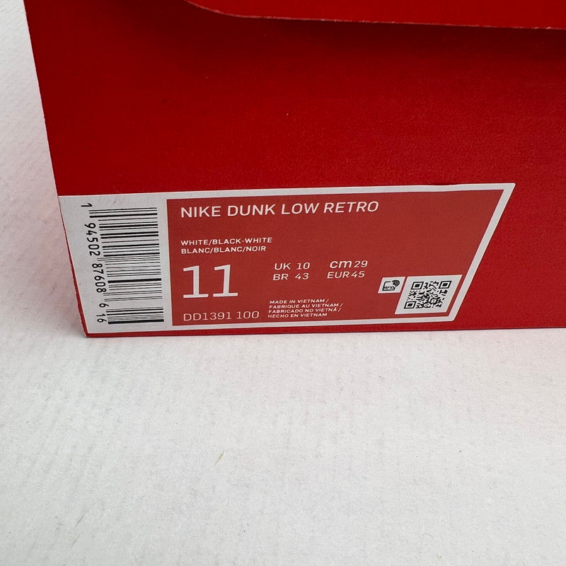 【中古品】【メンズ】 NIKE ナイキ DD1391-100 DUNK LOW RETRO "WHITE BLACK" PANDA ダンク ローカット レトロ パンダ SIZE:29cm 黒タグ.箱付属 スニーカー 靴 160-260527-ky-02-fuzh 万代Net店