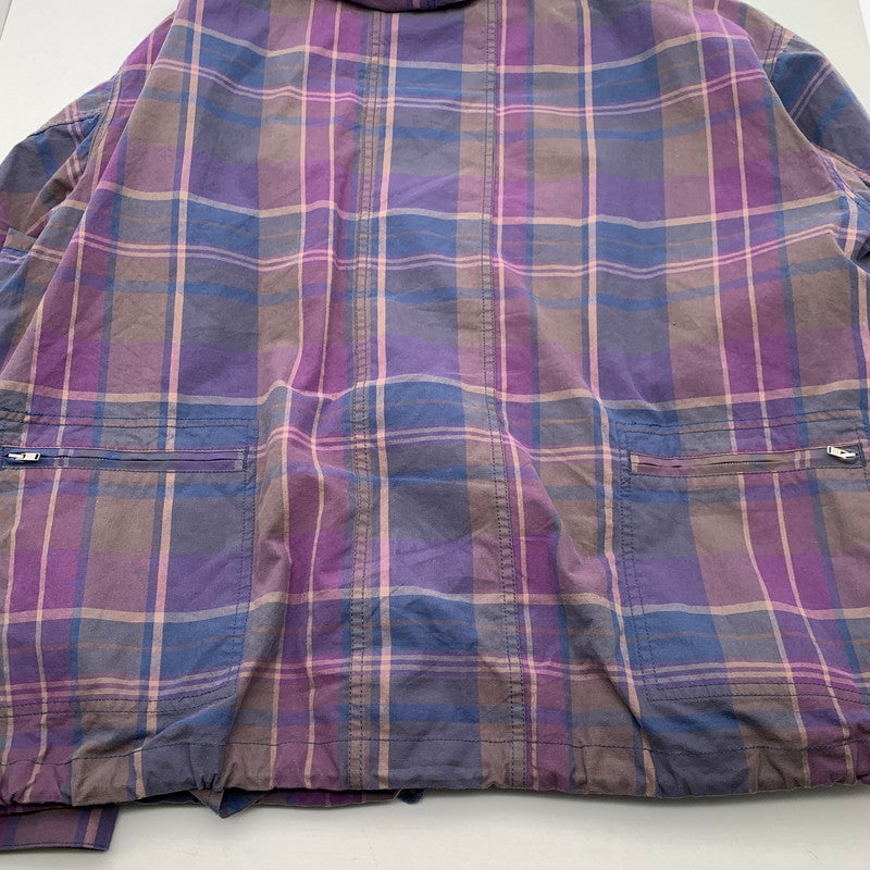 【中古品】【メンズ】 SUPREME COTTON UTILITY ANORAK PLAID シュプリーム ユーティリティアノラックジャケット ブルゾン アウター ブランド 古着 149-260606-gm-01-fuz サイズ:XXL カラー:パープル 総柄 万代Net店