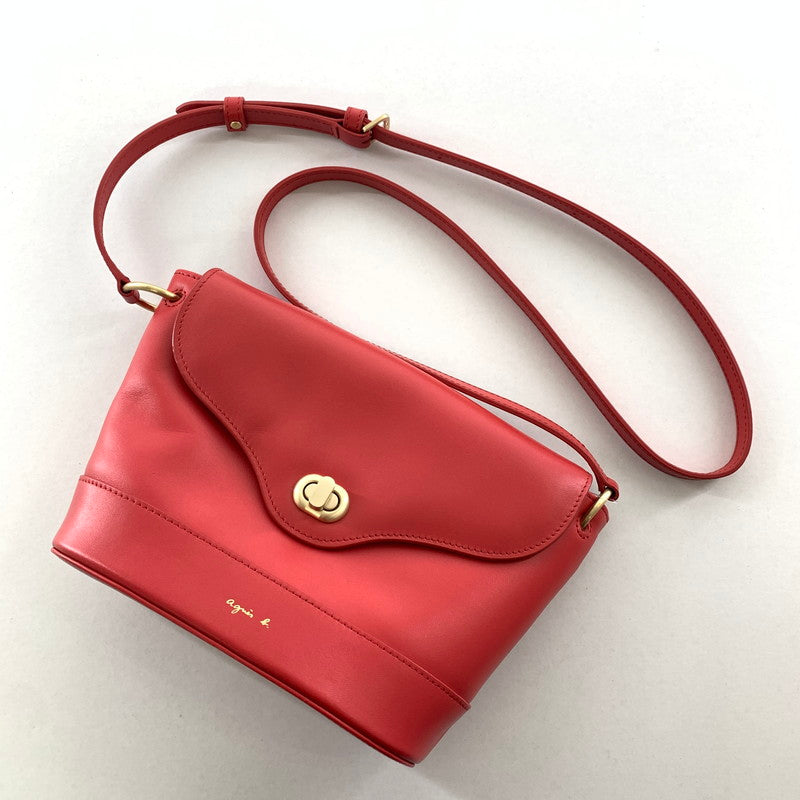【中古品】【レディース】 AGNES B. アニエスベー ショルダーバッグ カラーRED レザー カバン 188-260721-ky-19-fuzh 万代Net店