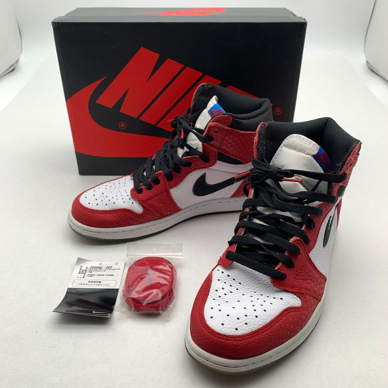 【中古品】【メンズ】 NIKE × SPIDERMAN ナイキ スパイダーマン 555088-602 AIR JORDAN1ORIGIN STORY "GYM RED WHITE PHOTO BLUE BLACK" エアジョーダン 1 スニーカー 靴 160-260618-mh-28-fuzh サイズ:27.5cm カラー:ホワイト レッド 万代Net店
