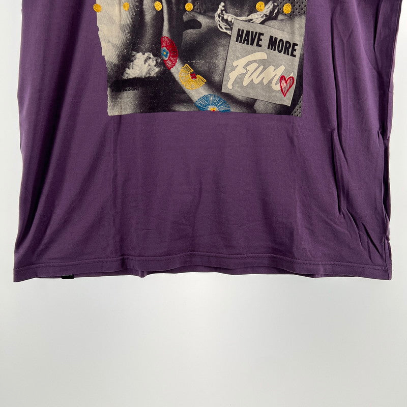 【中古品】【メンズ】 HYSTERIC GLAMOUR ヒステリックグラマー 半袖Tシャツ グラフィックプリント 140-260702-ny-08-fuzh サイズ:L カラー:パープル 万代Net店