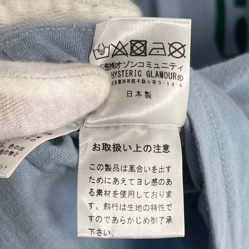 【中古品】【メンズ】 HYSTERIC GLAMOUR ヒステリックグラマー THE G.S.R Tシャツ HEMPSTER 半袖Tシャツ 140-260702-ny-09-fuzh サイズ:L カラー:ブルー 万代Net店