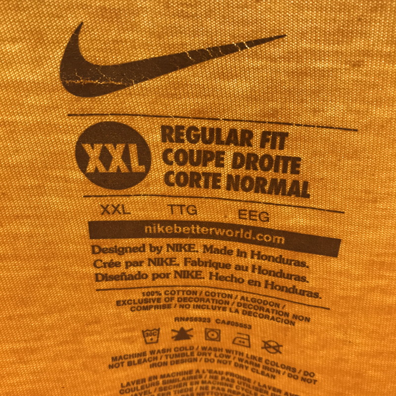 【中古品】【メンズ】 NIKE ナイキ 長袖Tシャツ カラーYELLOW 黄色 SIZE:XXL ワンポイントロゴ 148-260804-ky-09-fuzh 万代Net店