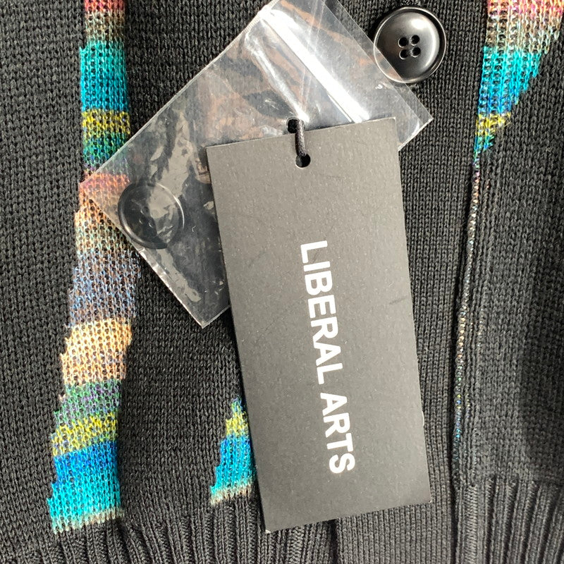 【中古品】【メンズ】 LIBERAL ARTS リベラルアーツ KNIT ニット CARDIGAN カーディガン 定価¥68.200 タグ付属 142-260707-ny-08-fuzh サイズ:フリー カラー:ブラック マルチ 万代Net店
