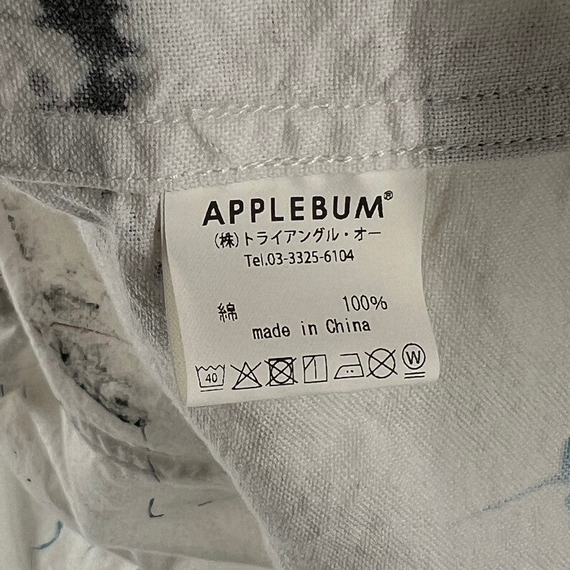 【中古品】【メンズ】 APPLEBUM アップルバム PAINT OVERSIZE SHIRT ペイントオーバーシャツ 142-260710-ny-01-fuzh サイズ:L カラー:ホワイト 万代Net店
