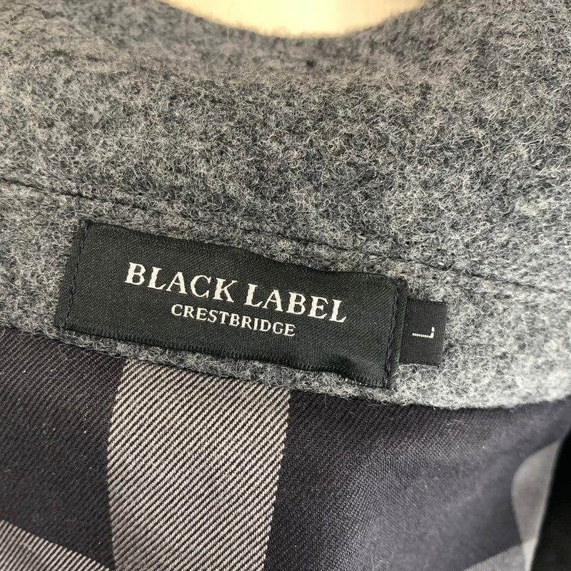 【中古品】【メンズ】 BLACK LABEL ブラックレーベル CRESTBRIDGE クレスト ブリッジ チェスターコート ジャケット アウター 古着 141-261009-mh-05-fuzh サイズ:L カラー:グレー 万代Net店