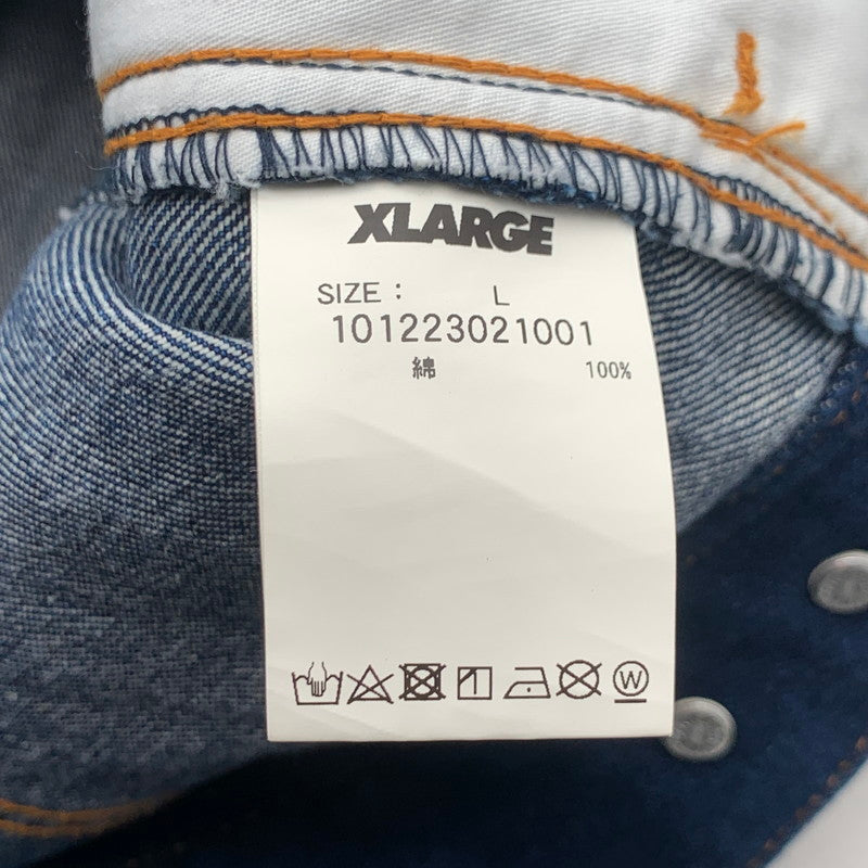 【中古品】【メンズ】 X-LARGE 101223021001 PATCHWORK DENIM JACKET エクストララージ パッチワーク デニムジャケット アウター ブランド 古着 142-260726-gm-06-fuzh サイズ:L カラー:インディゴ 万代Net店