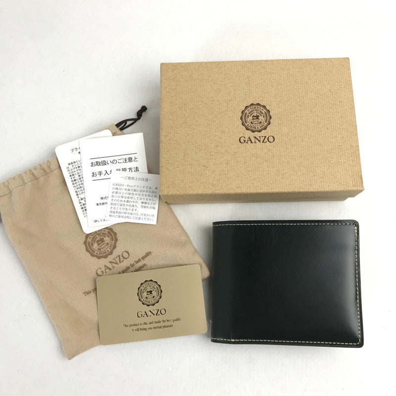 【中古品】【メンズ】 GANZO ガンゾ 小銭入れ付き 2つ折り 財布 コインポケット 200-260724-mh-04-fuzh カラー:ダークグリーン 万代Net店