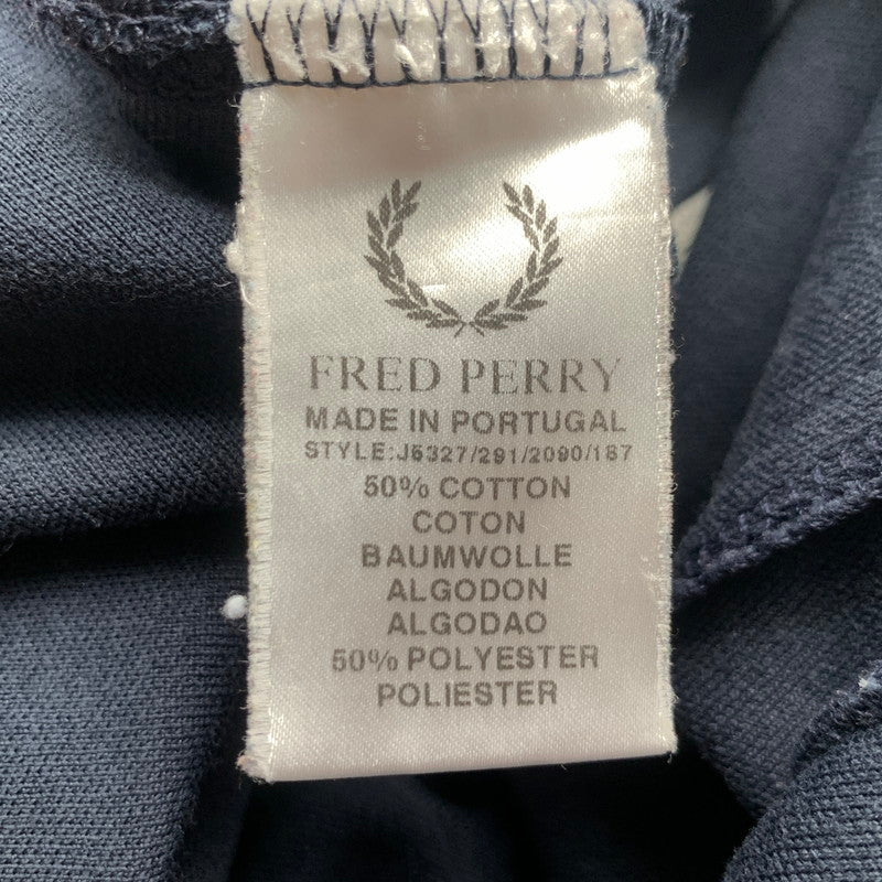 【中古品】【メンズ】 FRED PERRY TRACK JACKET フレッドペリー トラックジャケット ブルゾン アウター ブランド 古着 141-260726-gm-32-fuzh サイズ:L カラー:ネイビー レッド 万代Net店