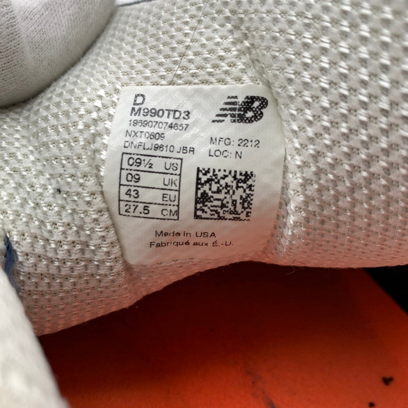 【中古品】【メンズ】 NEW BALANCE ニューバランス M990TD3 本体のみ 靴 162-260731-ny-08-fuzh サイズ:27.5cm カラー:パープル 万代Net店
