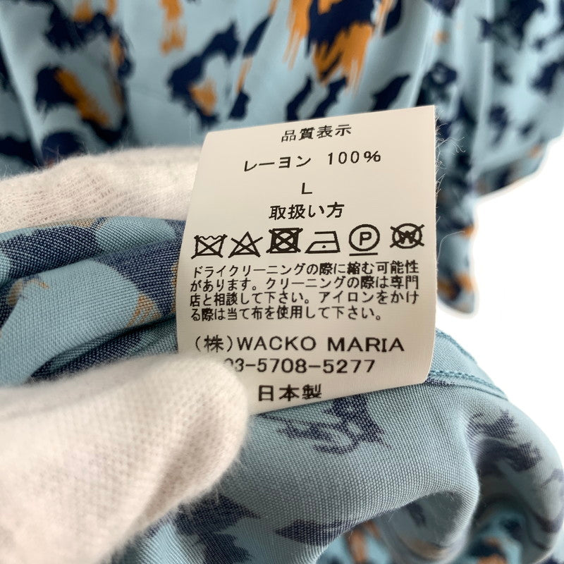 【中古品】【メンズ】 WACKO MARIA ワコマリア 25SS LEOPARD HAWAIIAN SHIRT ハワイアンシャツ レオパード柄 142-260731-ny-02-fuzh サイズ:L カラー:ブルー 万代Net店