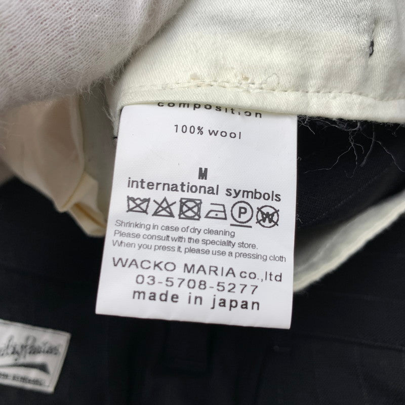 【中古品】【メンズ】 WACKO MARIA ワコマリア GP-107-BLANKLINE PLEATED TROUSERS TYPE-1 ストライプ パンツ 151-260805-ny-15-fuzh サイズ:M カラー:ブラック 万代Net店