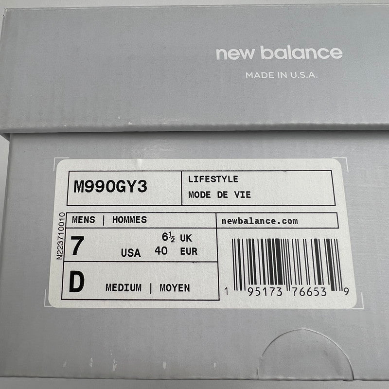 【中古品】【メンズ】 NEW BALANCE ニューバランス M990GY3 GRAY SIZE:25.0cm ※箱有 スニーカー 靴 ※汚れあり 162-260807-io-41-fuzh カラー:グレー 万代Net店