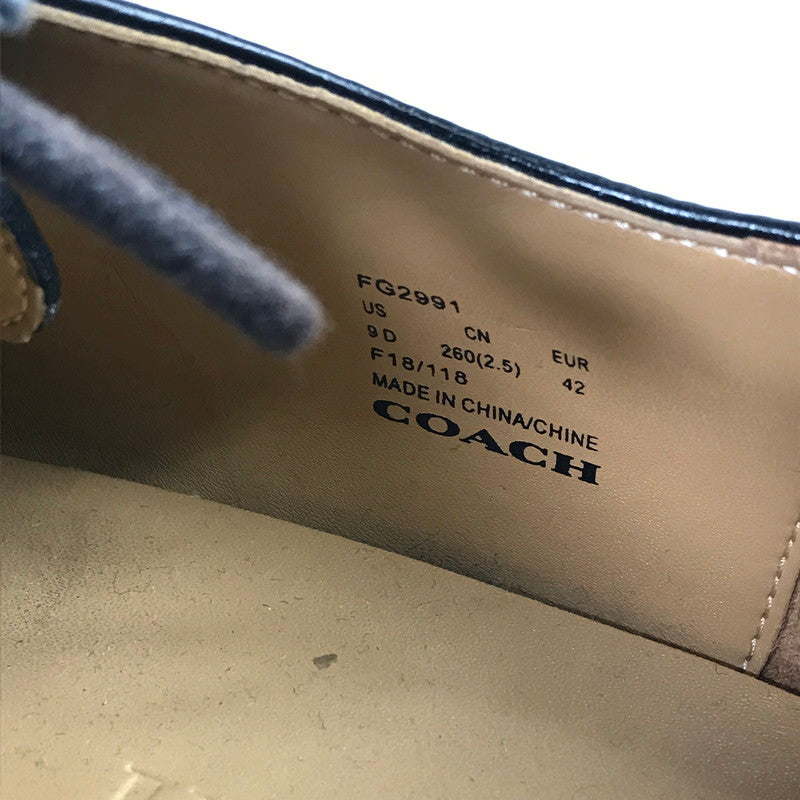 【中古品】【メンズ】 COACH コーチ DERBY PBL LTH(ダービー ペブルド レザー) プレーントゥ・レースアップドレスシューズ シボ革 ビジネスシューズ レザー 靴 ※本体のみ スニーカー 靴 162-260814-nm-23-fuzh サイズ:SIZE:42 カラー:ブラック 万代Net店
