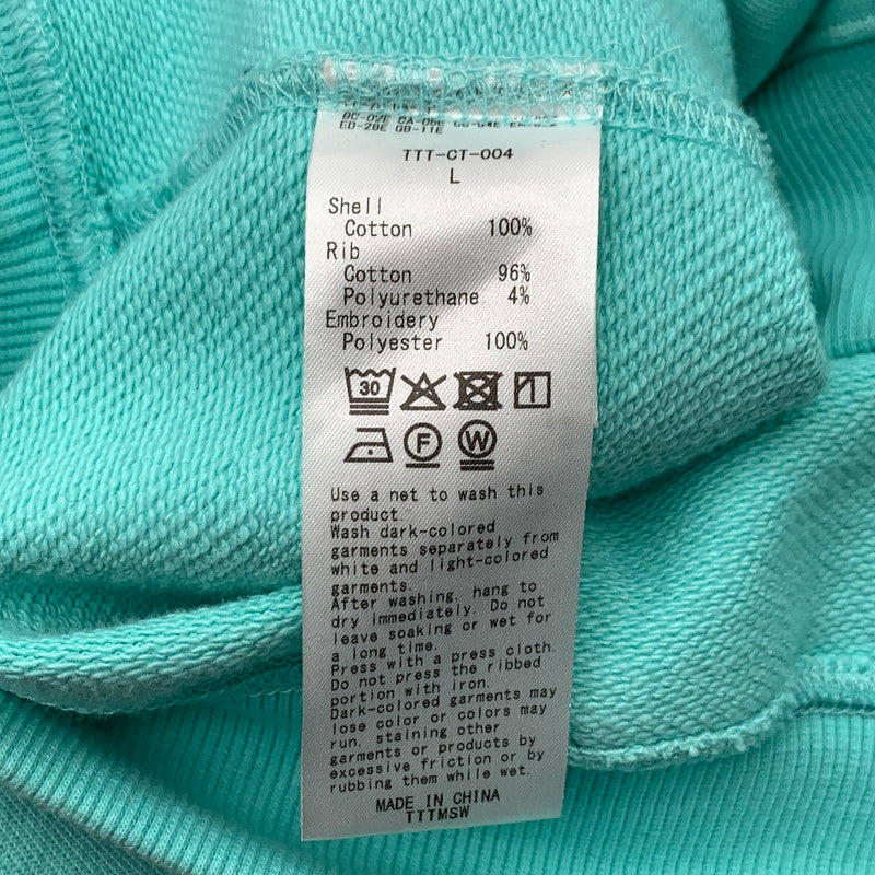 【中古品】【メンズ】 TTTMSW TTT-CT-004 WAVE LOGO HOODIE ロゴフーディ パーカー オーバーサイズ ブランド 古着 142-260815-gm-47-fuzh サイズ:L カラー:ミントグリーン 万代Net店