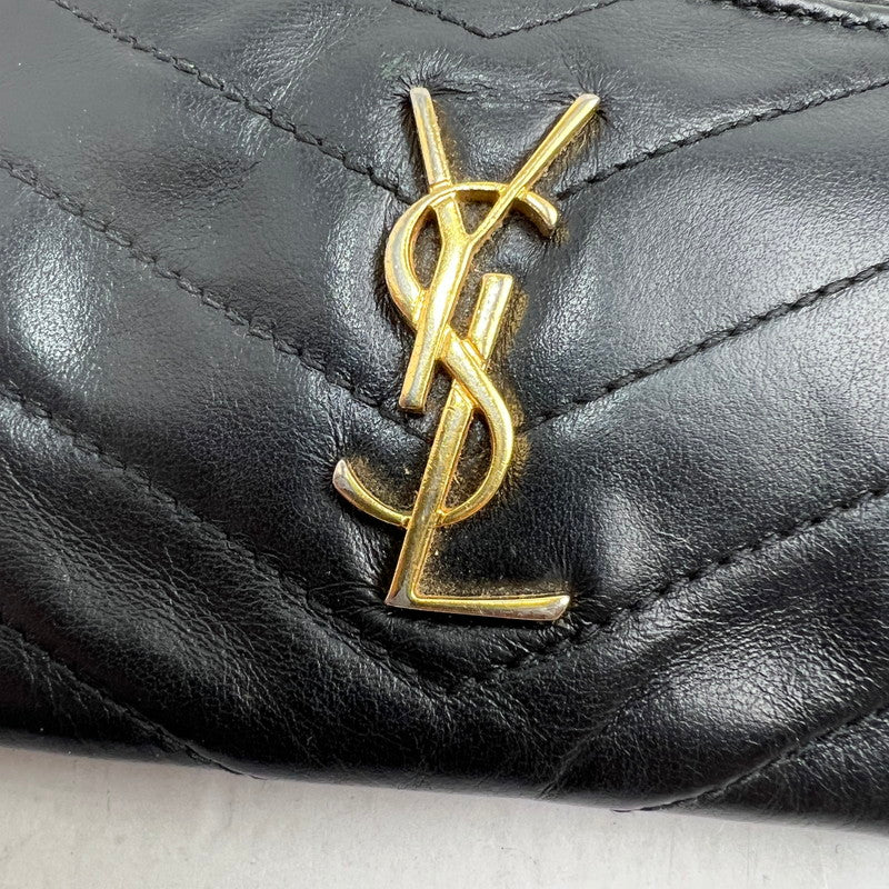 【中古品】【メンズ】 SAINT LAURENT PARIS サンローラン パリ 438386 キーポーチ コインケース BLACK キルティングレザー ※スレ.型崩れ.変色.使用感あり 財布 181-260816-io-22-fuzh カラー:ブラック 万代Net店